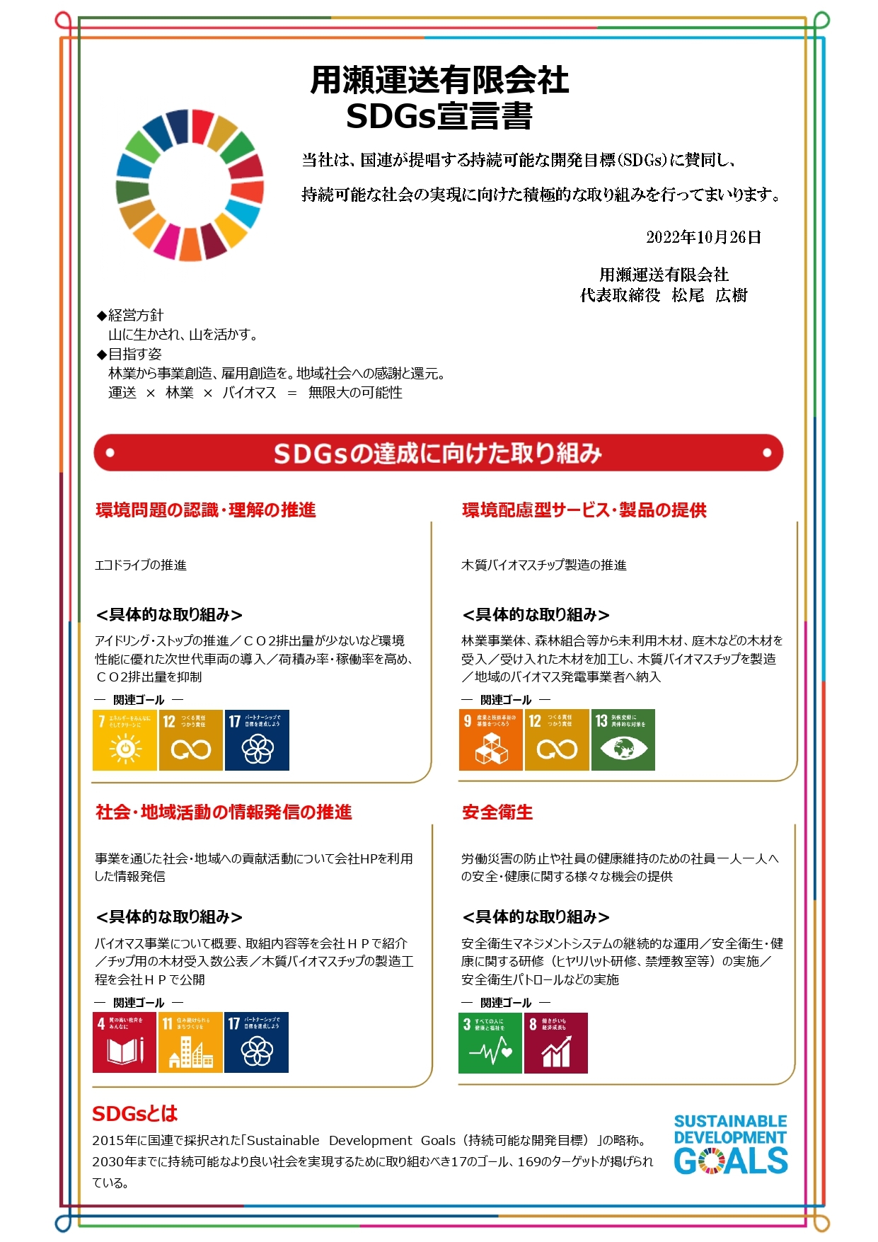 SDGs宣言書